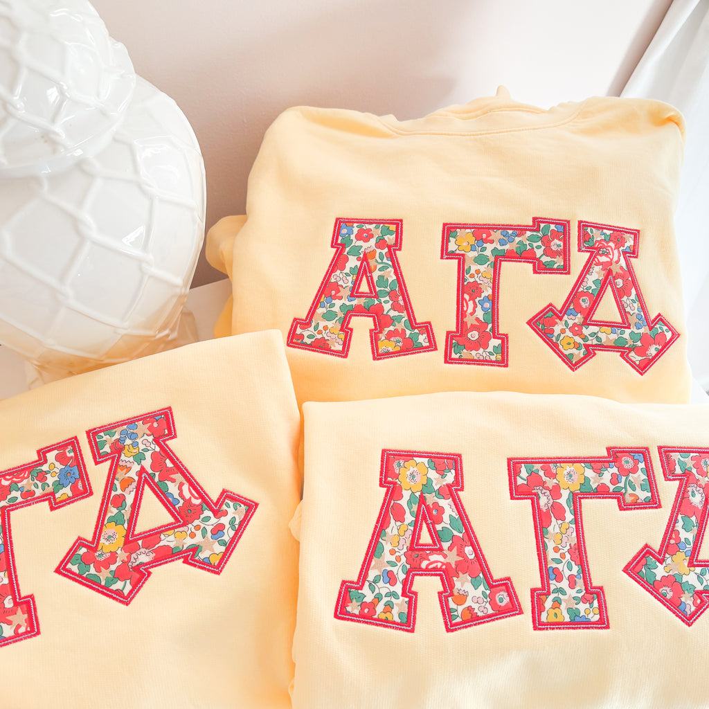 Butter & Betsy Greek Applique Sweatshirt