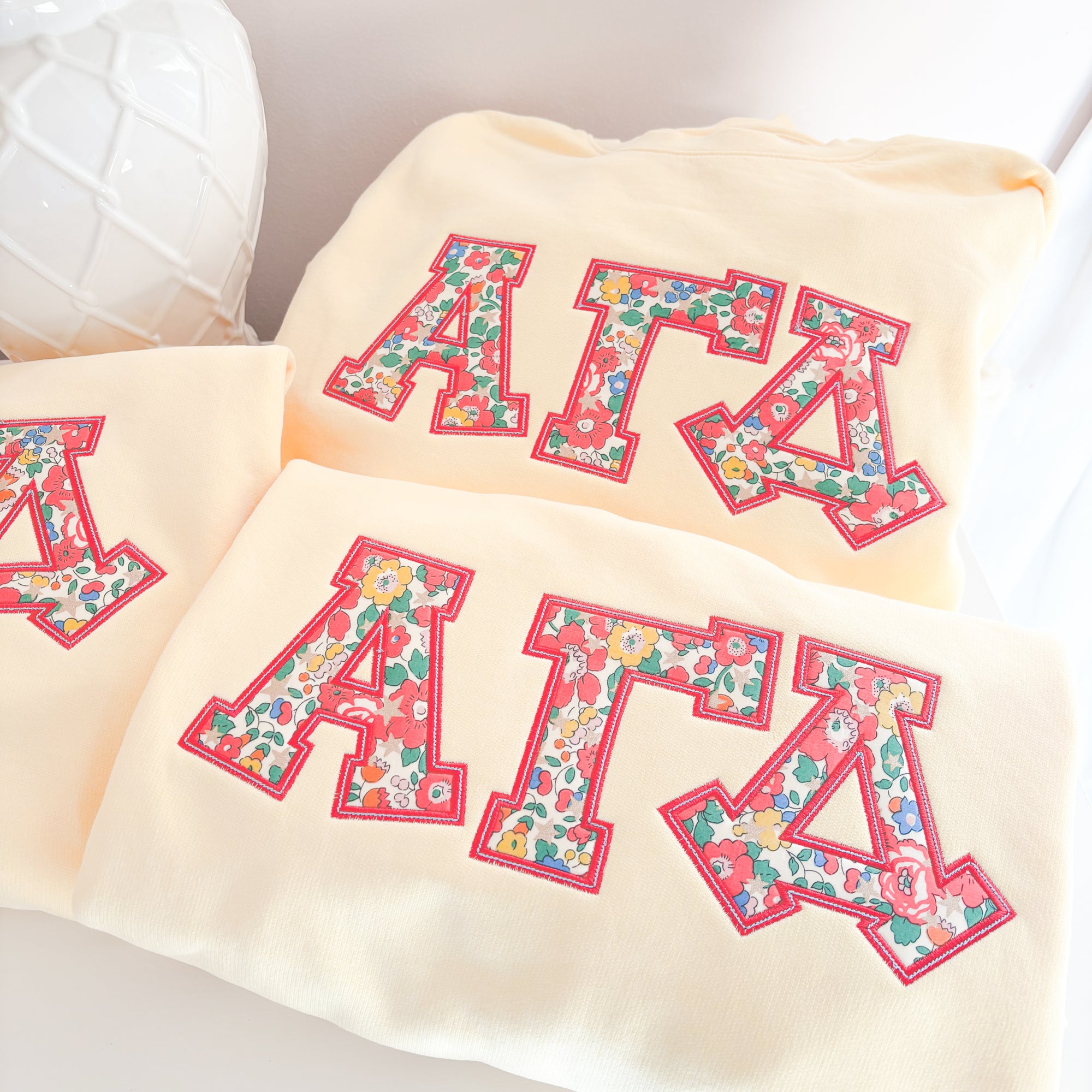 Butter & Betsy Greek Applique Sweatshirt