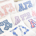 Build Your Own Greek Applique White Linen Pillow