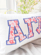 Betsy Royal Neon Floral Greek Applique Pillow