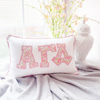 Felicite Honey Floral Greek Applique Pillow