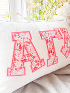 Betsy Pink Neon Floral Greek Applique Pillow