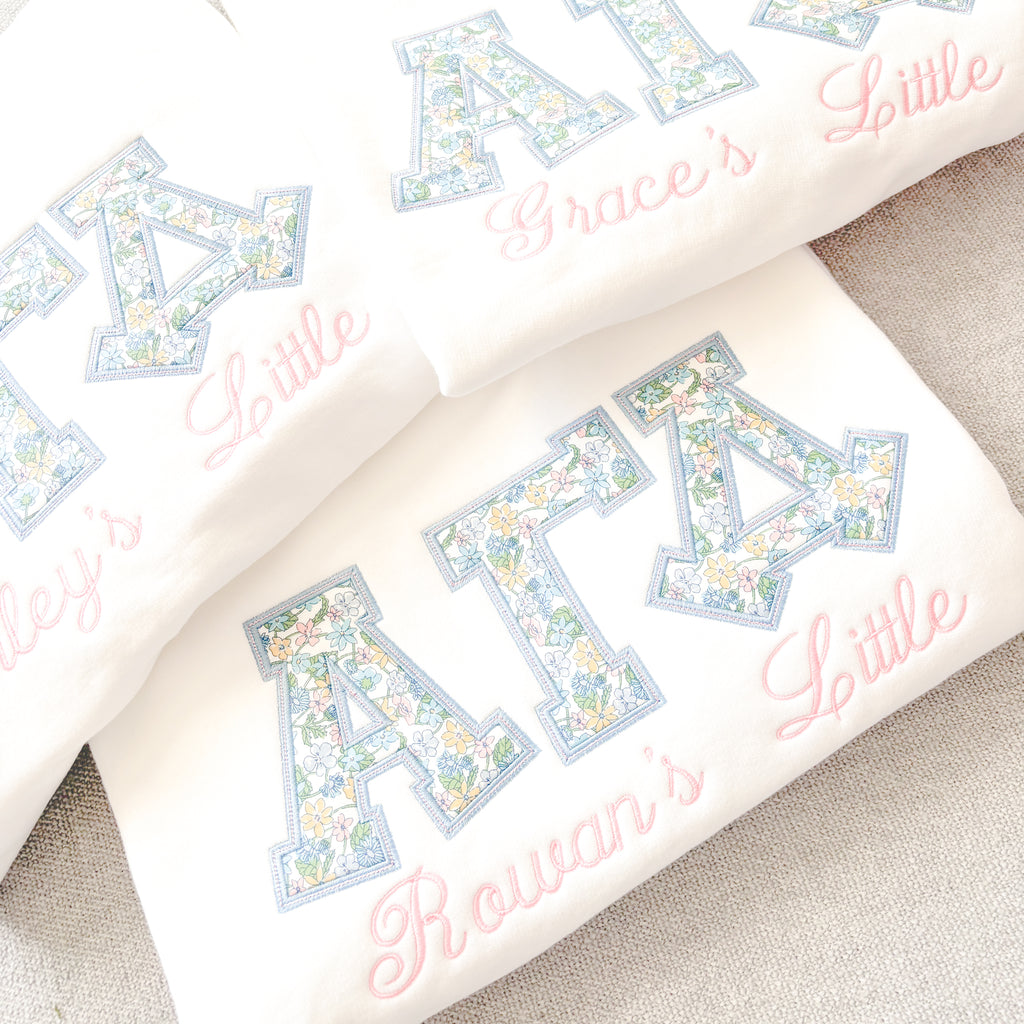 White Carmella Greek Applique Sweatshirt