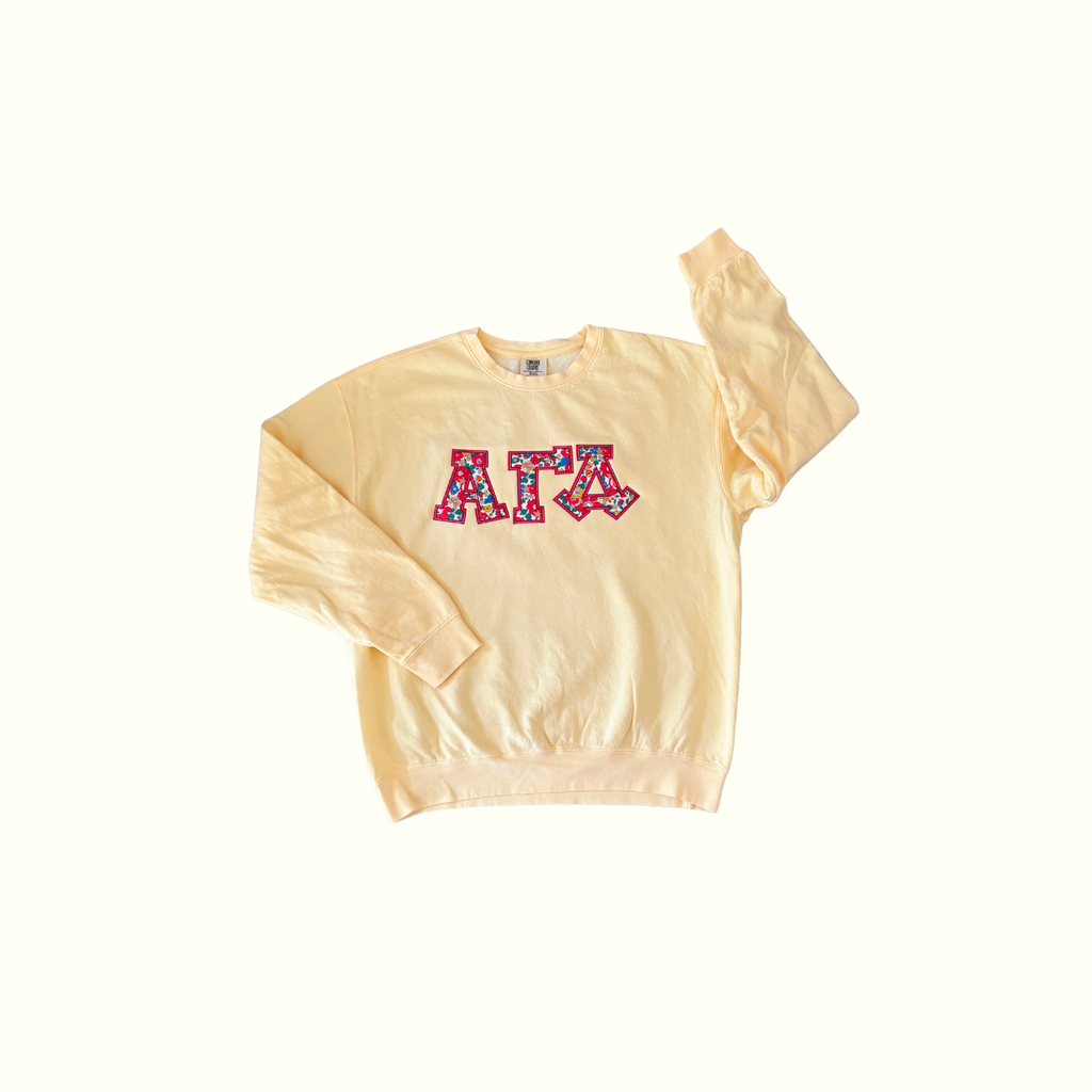 Butter & Betsy Greek Applique Sweatshirt