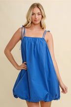 Royal Blue Puff Bottom Mini Dress