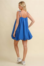 Royal Blue Puff Bottom Mini Dress