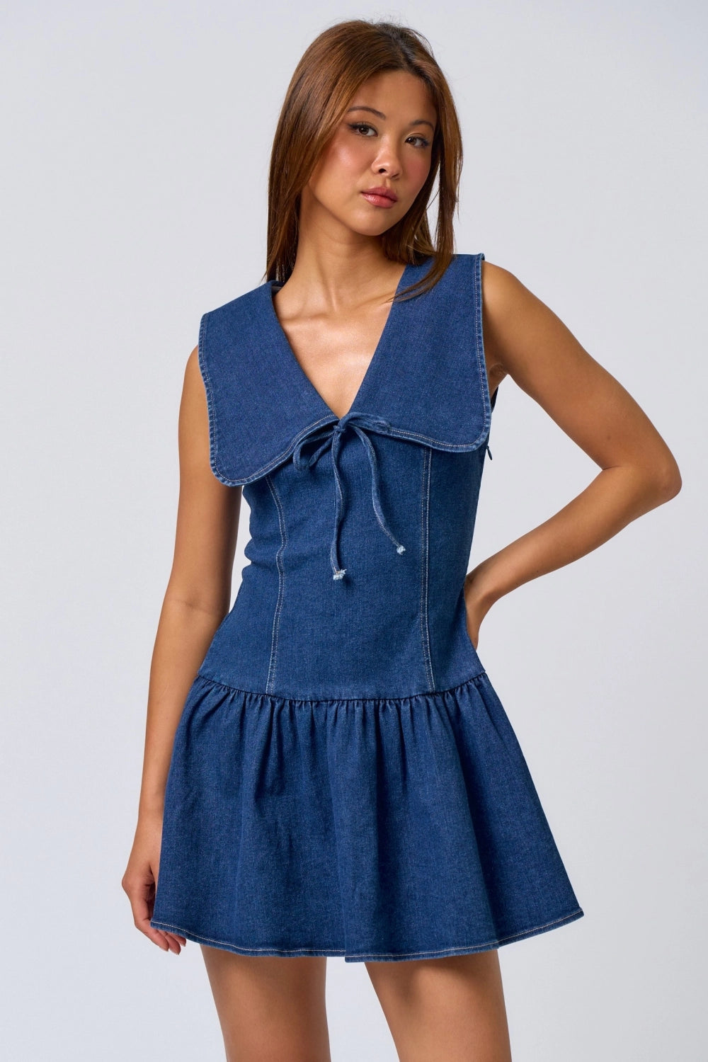 Denim Bib Mini Dress