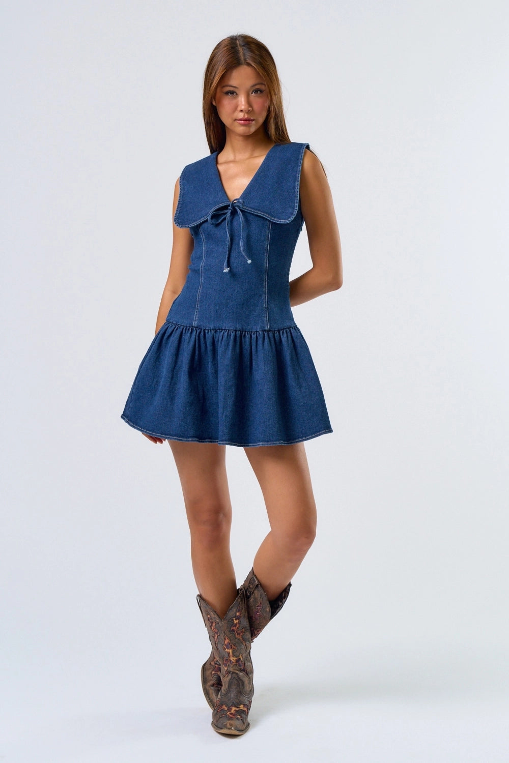 Denim Bib Mini Dress