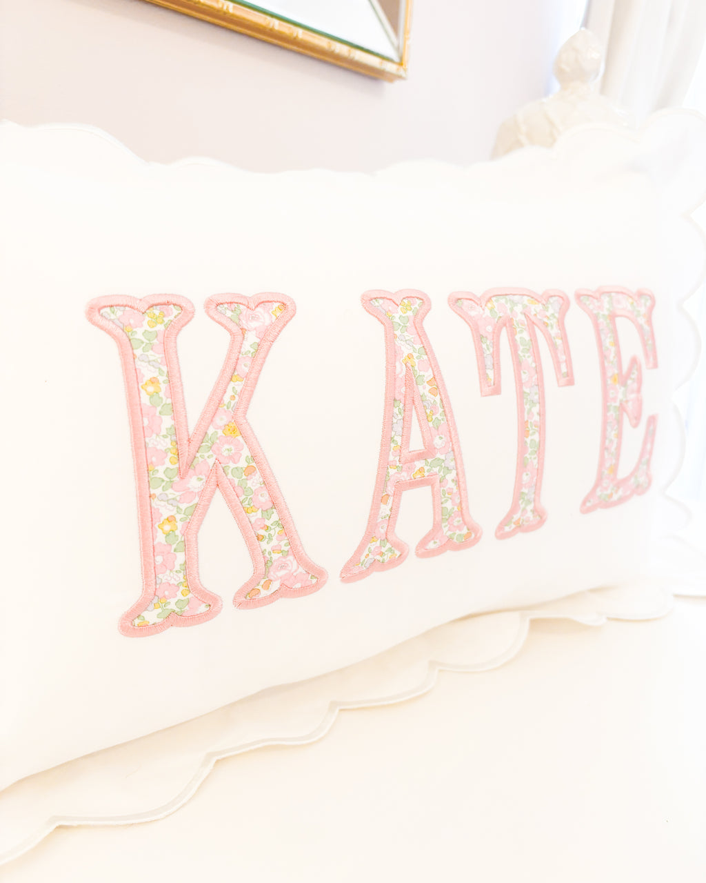 The Kate Scalloped Applique Pillow