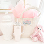 Coquette Applique Embroidered Canvas Tote Bag