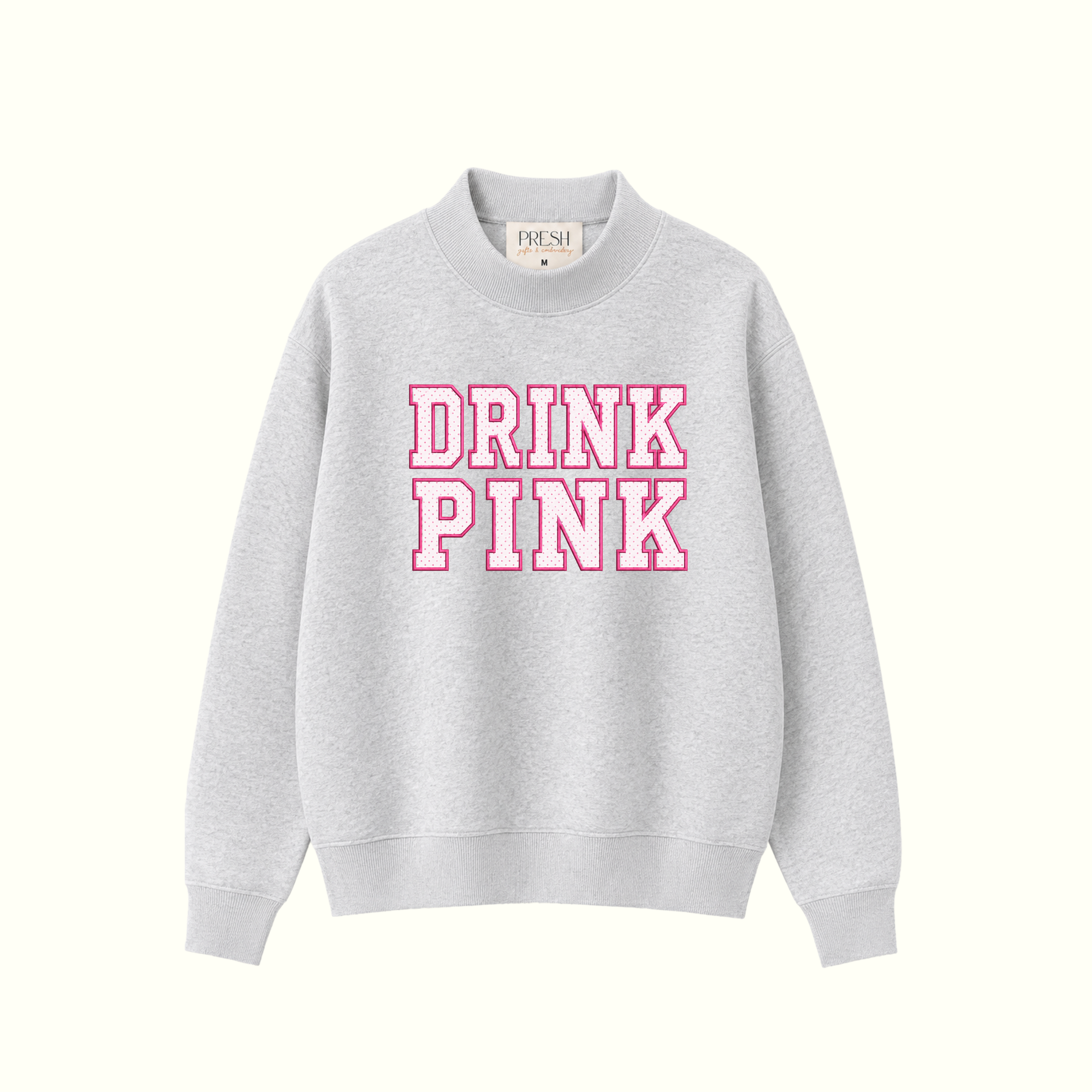 The PRESH Mock Neck - Baseline Gray - DRINK PINK
