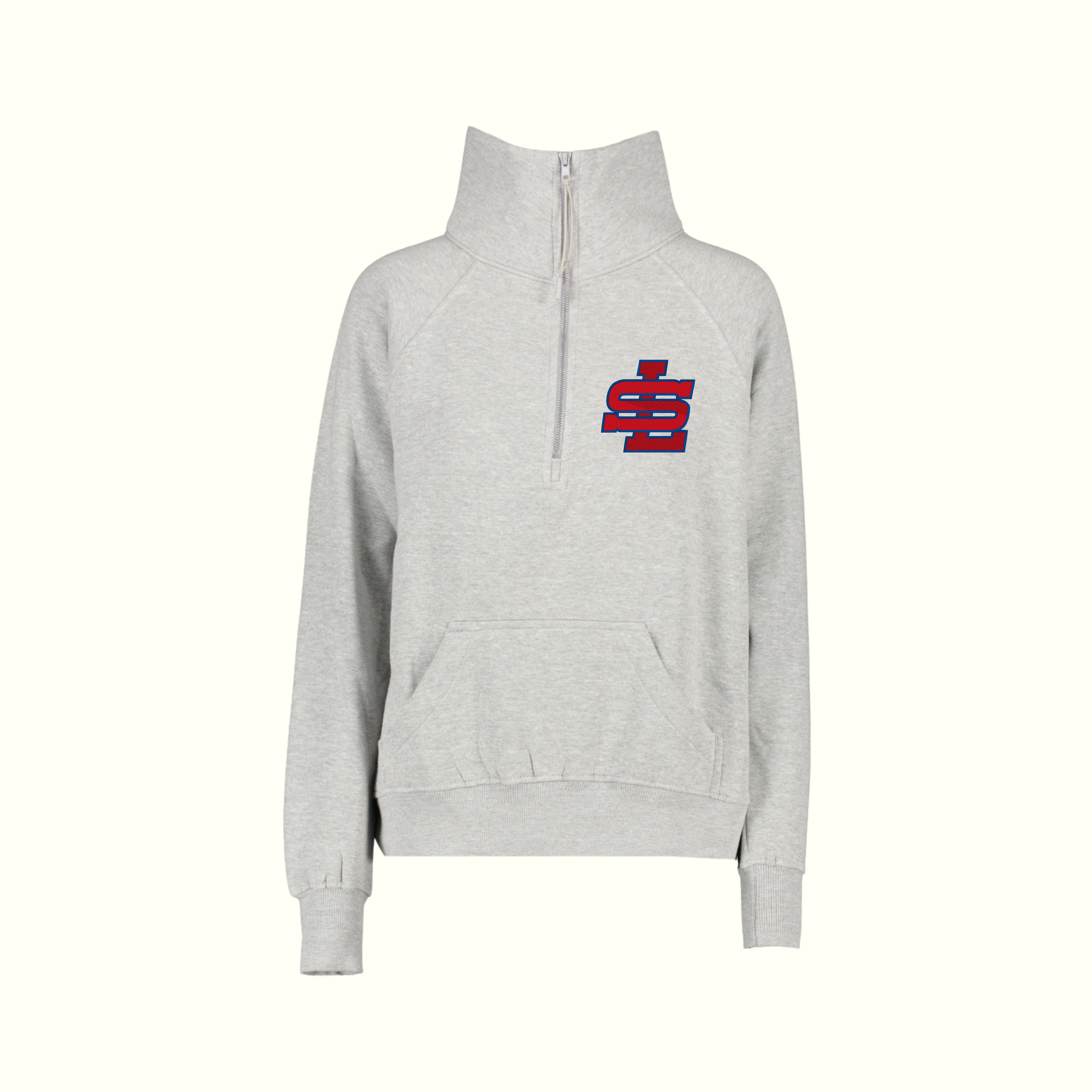 Women's SLYB  Gray Boxy Half Zip Sweatshirt