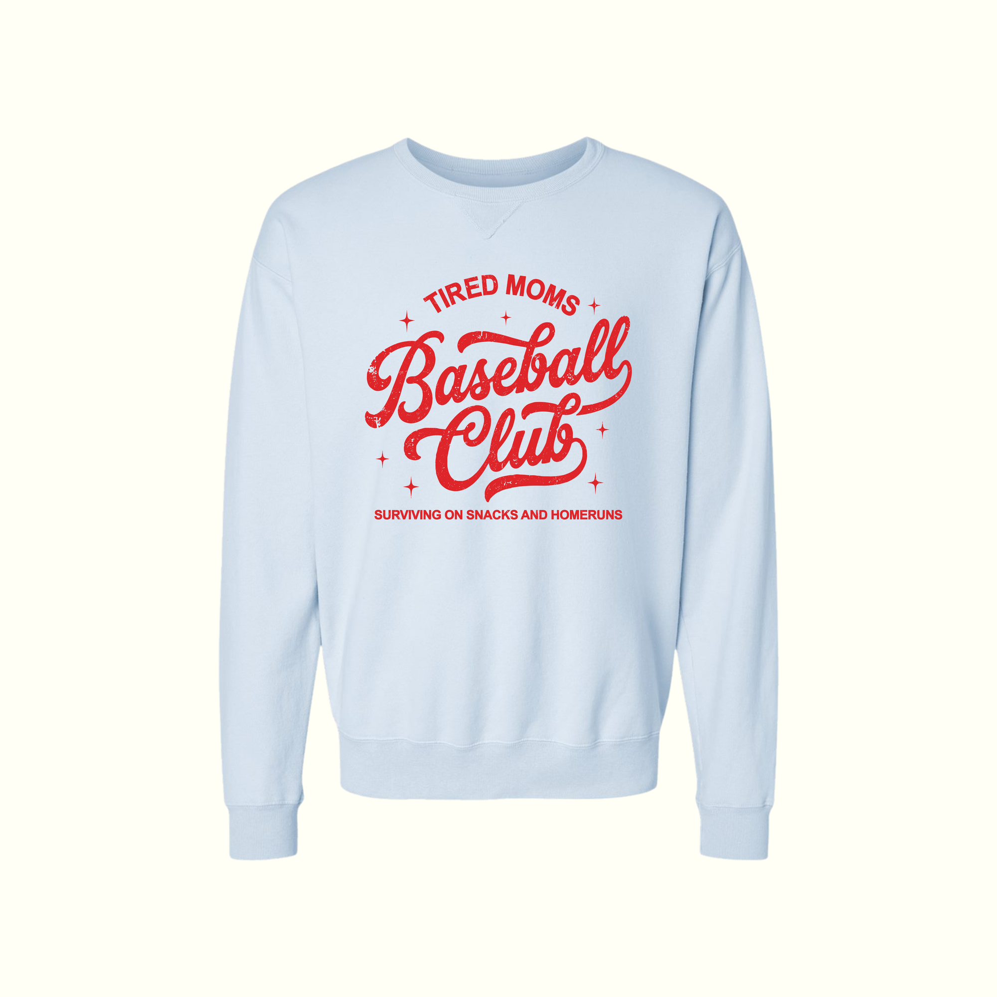 Tired Moms Baseball Club Crewneck - Light Blue