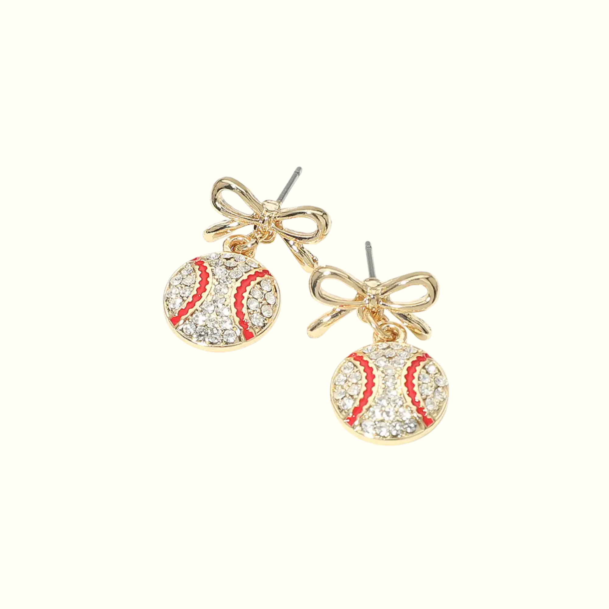 Baseball Diamond Bow Earrings