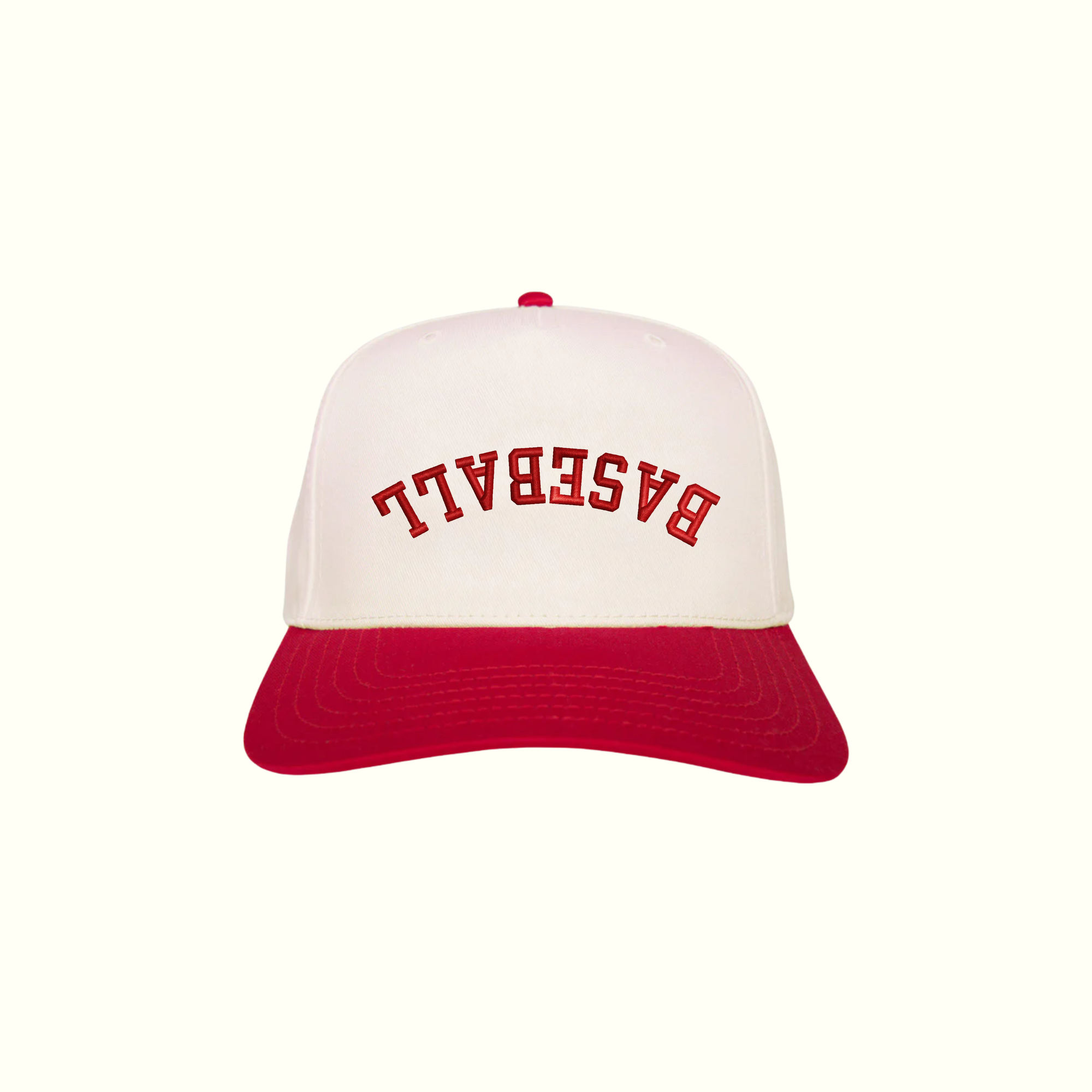 Baseball Backwards Trucker Hat - Red