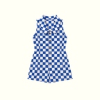 Denim Blue Checkered Romper