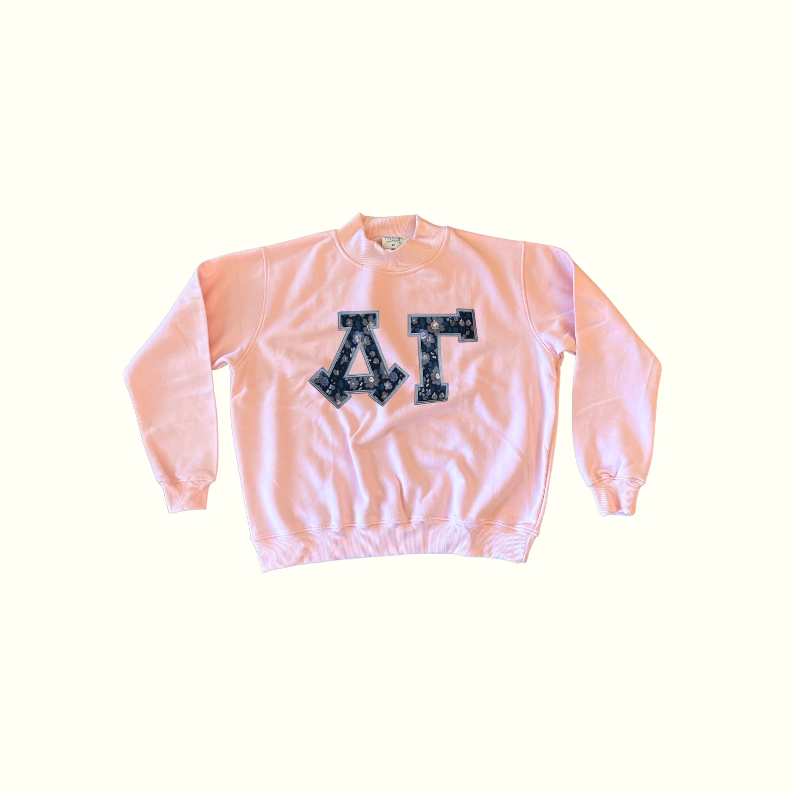 PREORDER - The PRESH Mock Neck - Greek Blue Meadow Metallic Floral