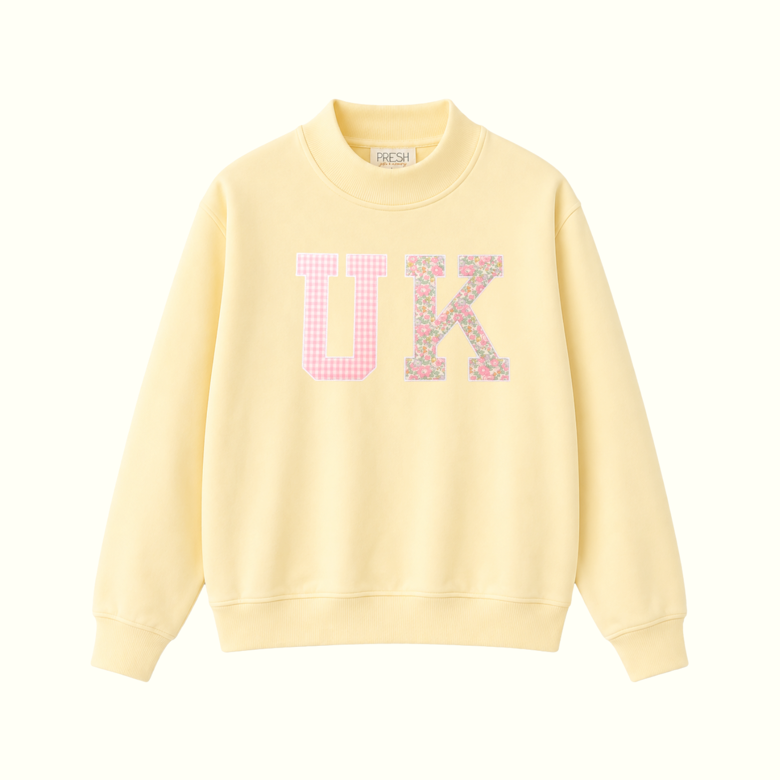 The PRESH Mock Neck - Lemon Drop - UK Gingham/Floral Edit