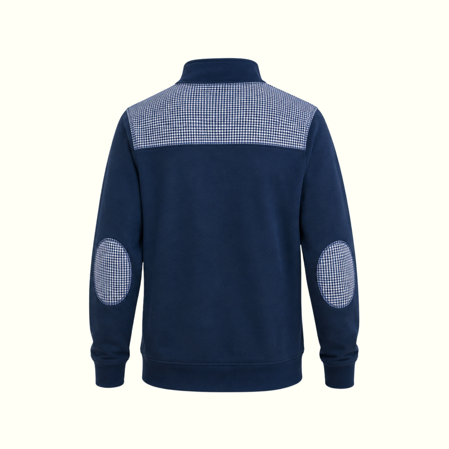 Unisex TCS Navy Gingham Quarter Zip Pullover