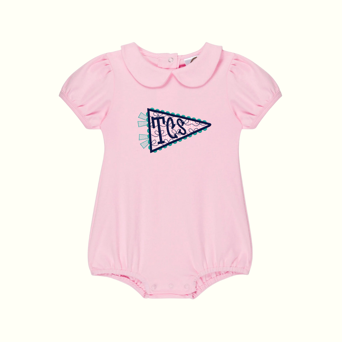 TCS Baby/Toddler Pink Applique Flag Peter Pan Bubble