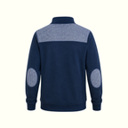 Unisex TCS Navy Gingham Half Zip Sweatshirt