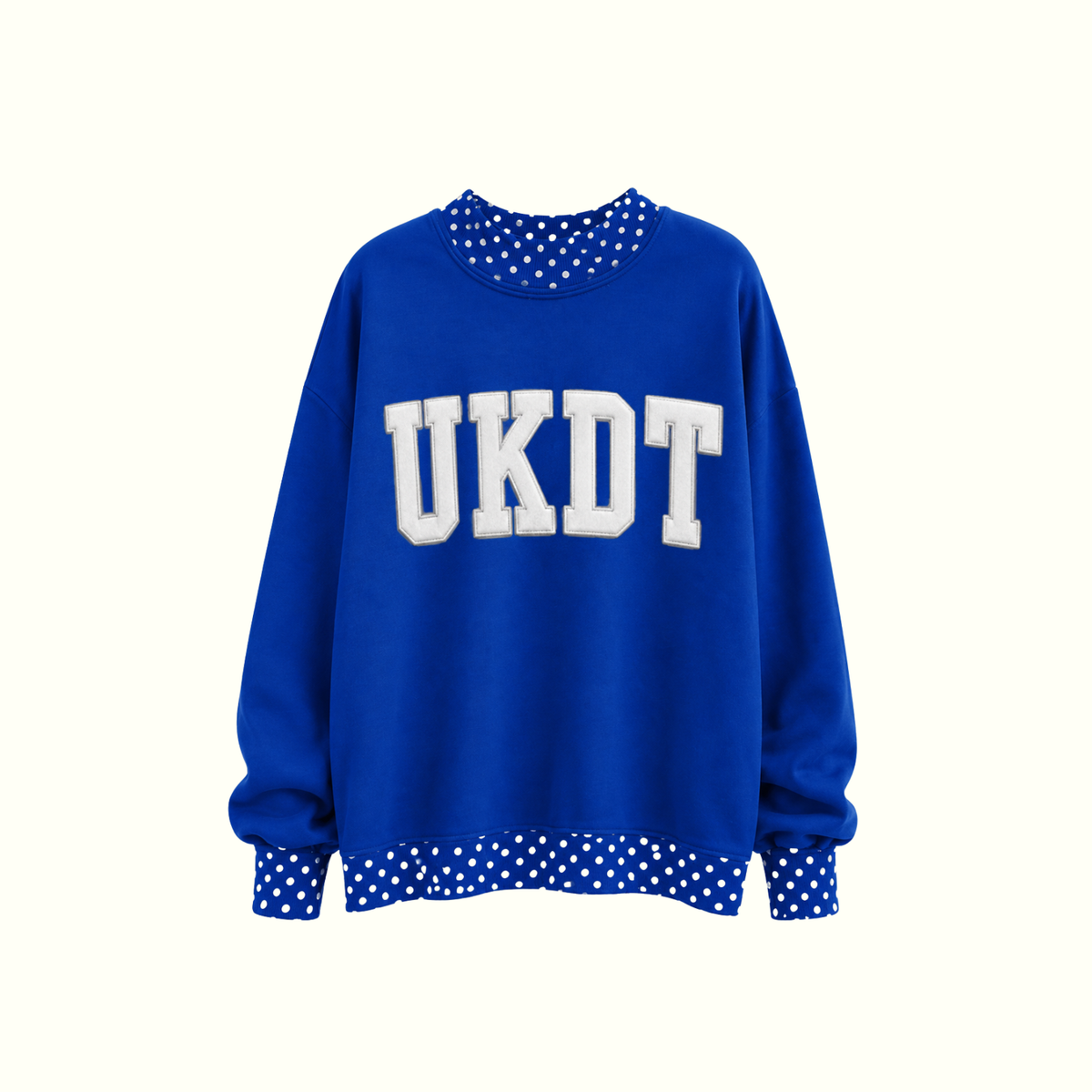 The PRESH Mock Neck - Royal Blue Polka Dots UKDT