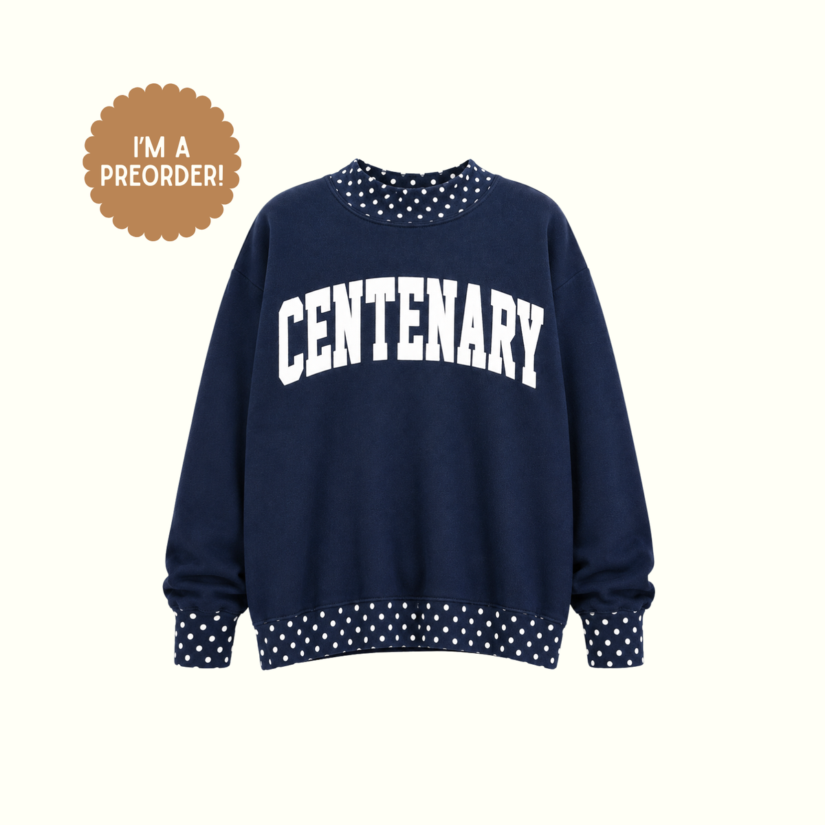 Centenary Navy Mock Neck