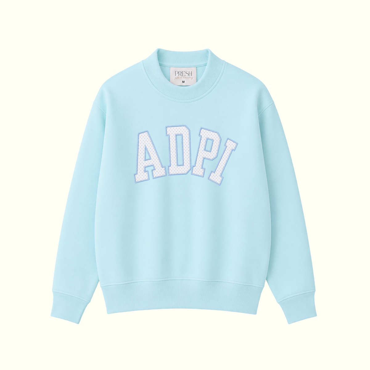 The PRESH Mock Neck - Lakeside Blue - ADPI Bitty Blue Dots