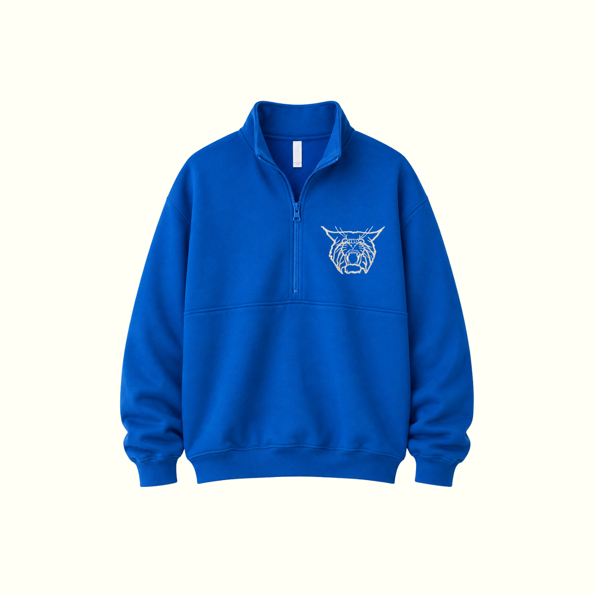 Unisex Wildcat Royal Blue Half Zip Sweatshirt